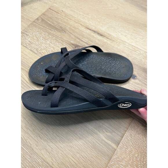 Chaco Women’s Toe Slide Sandals Size 7 Black - Picture 1 of 5